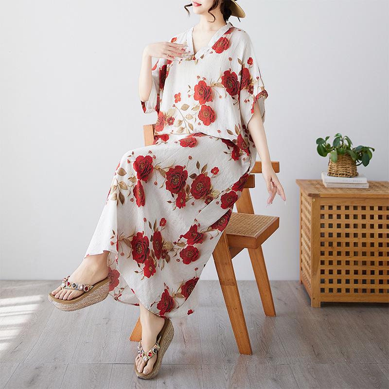 V-Neck Bohemian Plus Size Women s Robe - European & American Style Plus Size - One Size