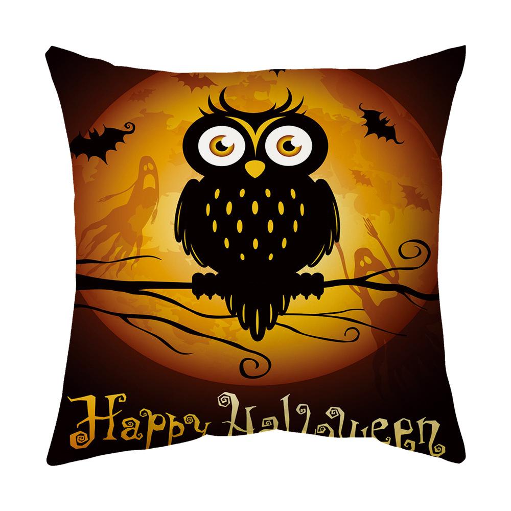 Halloween Cartoon Backrest Sofa Pillow Case Pillow Case Decoration Peach Skin Pillow Cushion Nordic Living Room