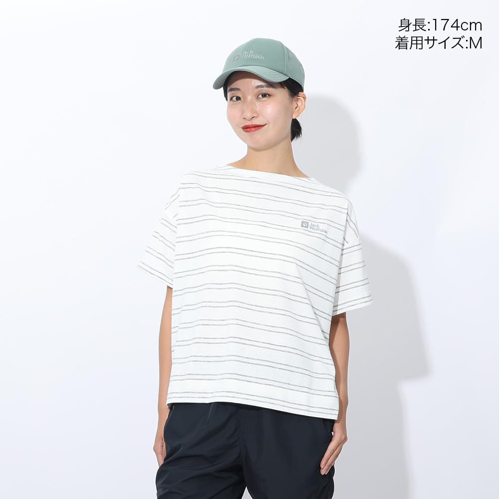 Jack Wolfskin Short Sleeve Striped JP UR TRUCK STRIPE T Everyday Wear Women's T-Shirt (TEXADRI Moisture-Wicking, Quick-Drying, Breathable) [5033801 /