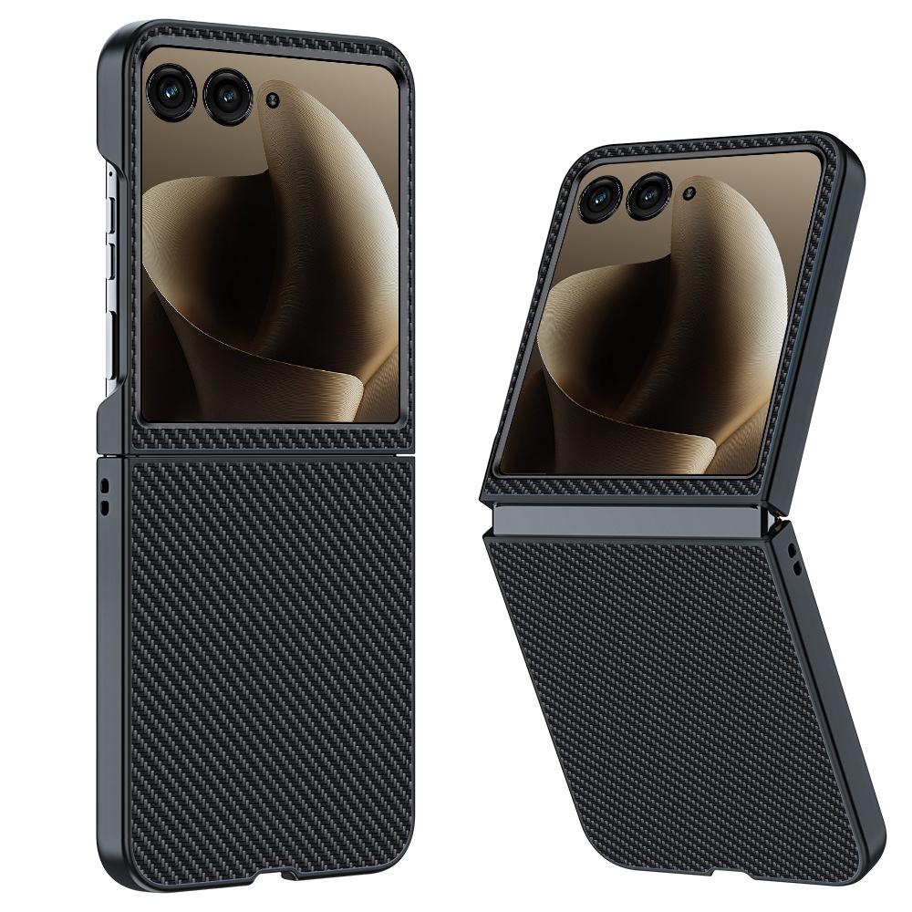 Applicable Motorola Razr70U mobile phone case Carbon fiber Kevlar lamb leather drop-proof folding case motorola razr70u