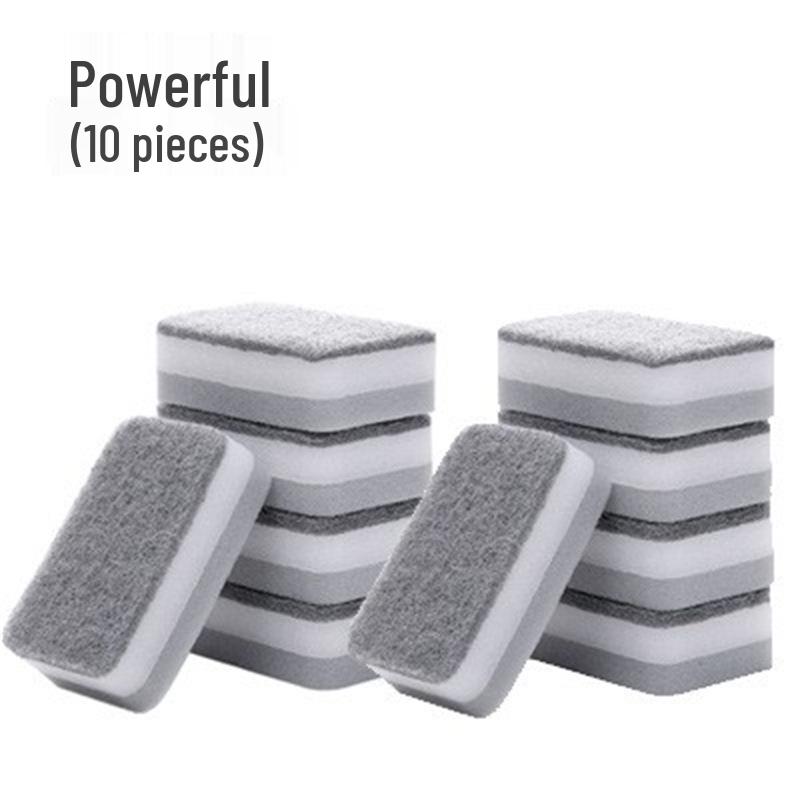 Extra Thick Double-Sided Sponge Scrubber: Kitchen Cleaning Brush & Three-Layer Scouring Pad