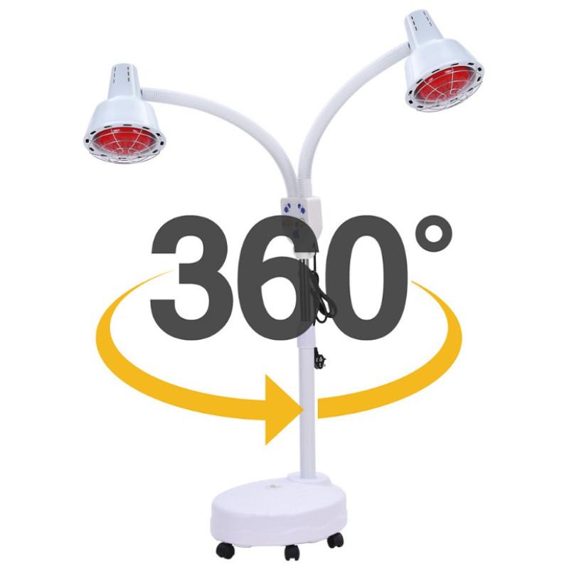 Double Head Infrared Heating Lamp Height Adjustable Vertical Therapy Light Professional Beauty Salon Electric Baking Lamp