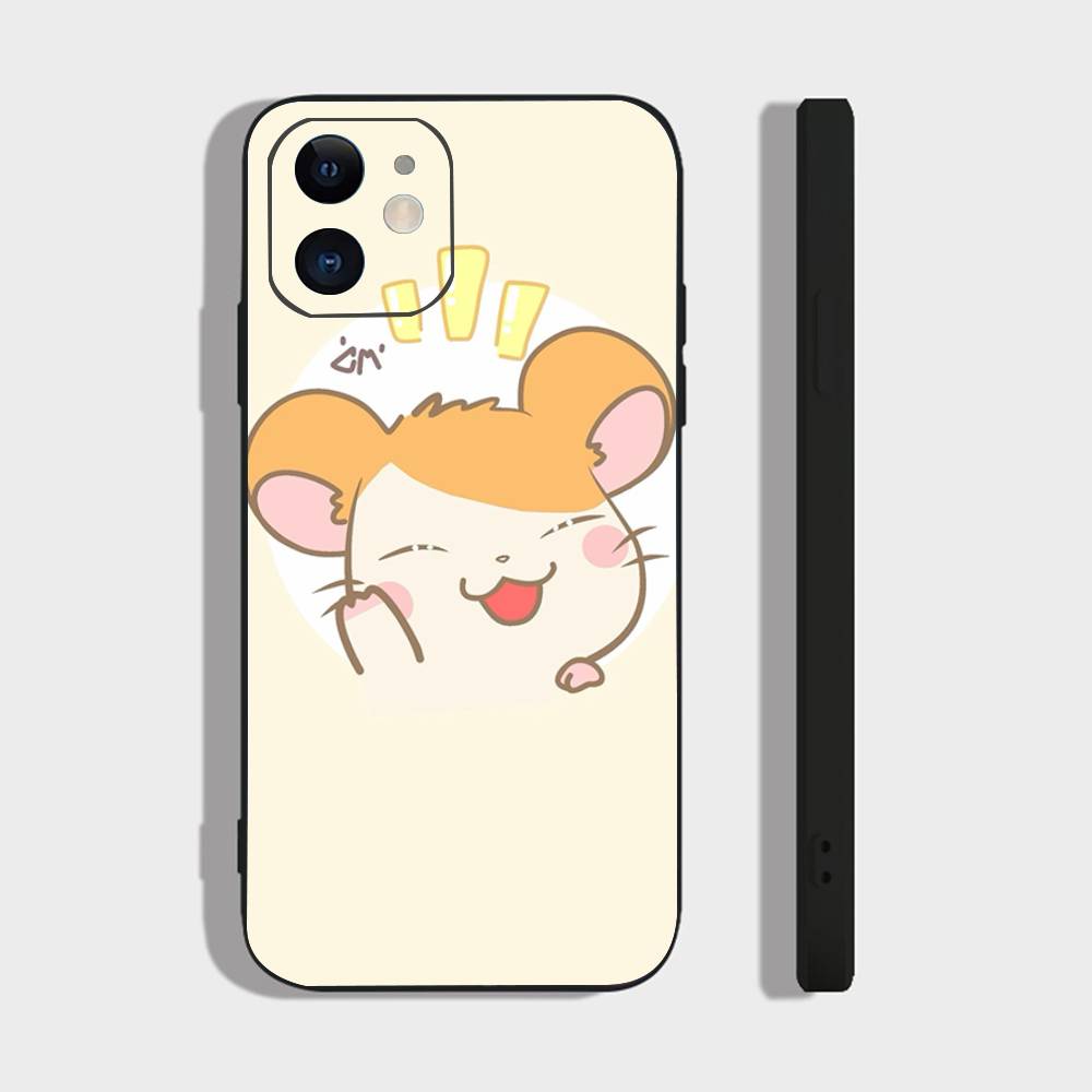 Cartoon Anime H-Hamtaro Phone Case For IPhone 17 Air 16 15 14 13 Pro Max 11 12 Black Silicone Cover