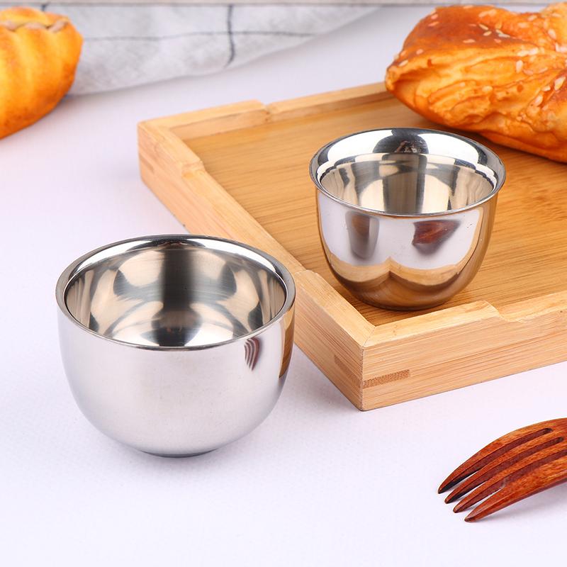 1 Stück Doppelschichtige Weingläser Edelstahl Wärmeisoliert Abgerundete Trinkbecher Für Zuhause Büro Tee Getränke Getränkebecher