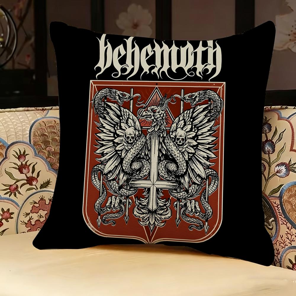 B-Behemoth Singer Band Pillow Case Pillowcase, Double-Sided Printed, Sofa Cushion, Bedroom Headboard Pillow Peach skin 18*18(CM)-1Pcs