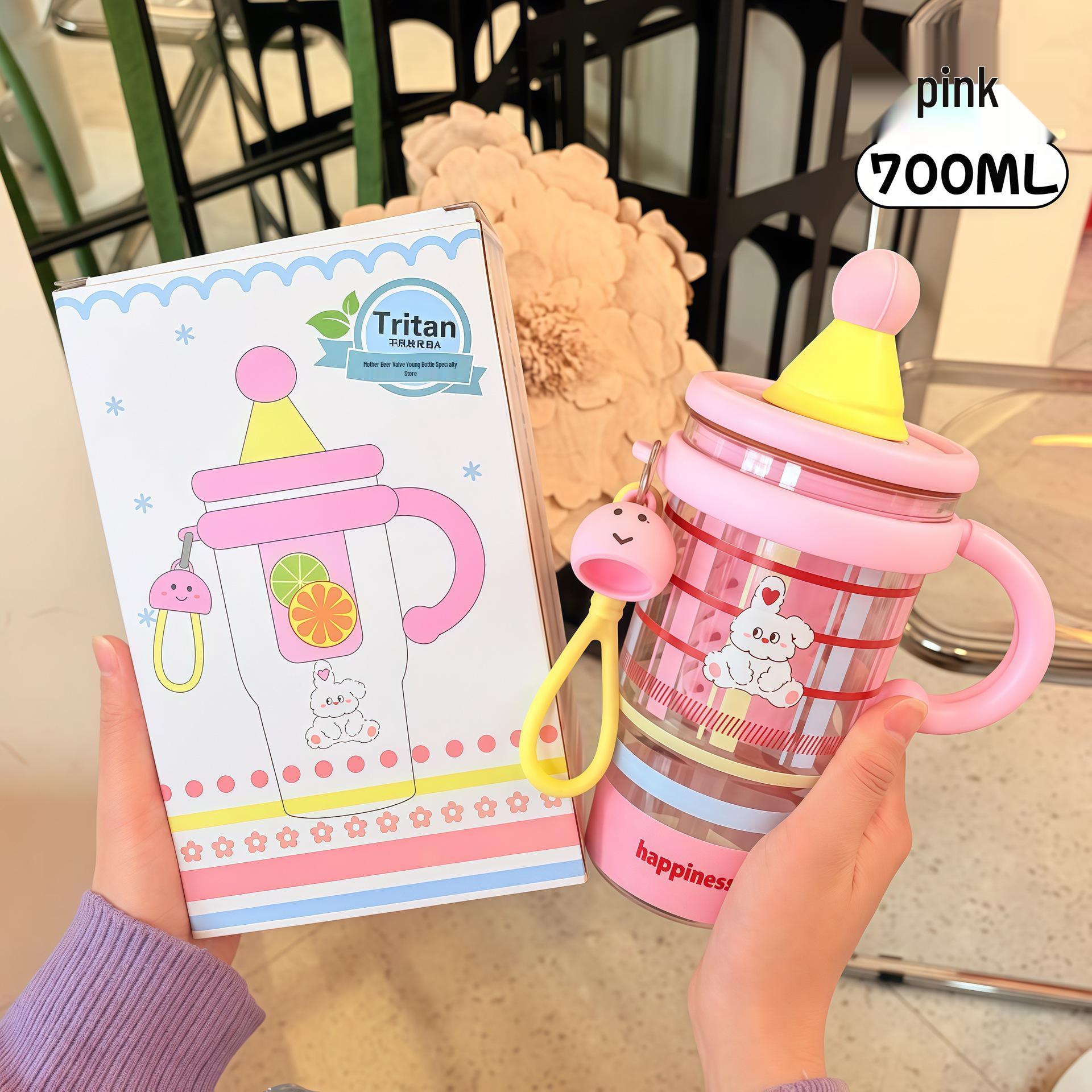 Tritan Cute Cartoon Large Capacity Summer Water Cup with Straw 700ml