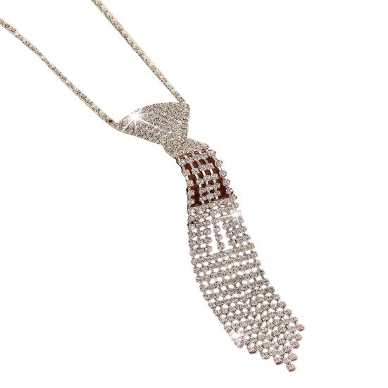 Rhinestone Necktie Adjustable Men Women Wedding Halloween Costumes Cosplay Prom Party Sparkling Rhinestone Tie Fashion Accessories