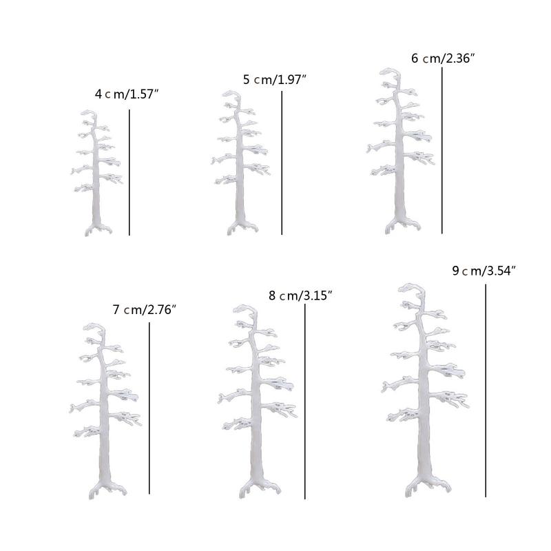 4/5/6/7/8/9cm Mini Mikrofält Landskap Träd Harts Trädmodell 3D Stereoskopiskt Träd Bordsdekoration Hem DIY Verktyg