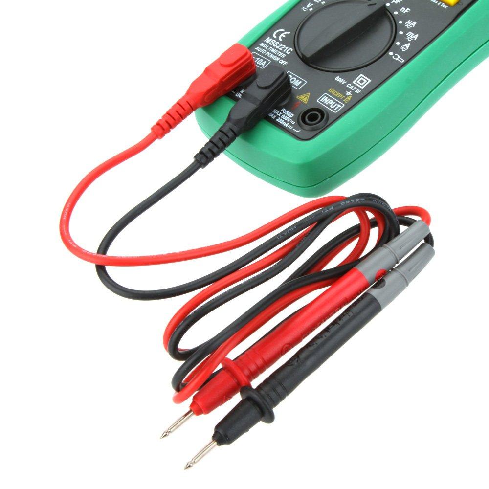 Multímetro Digital MASTECH MS8221C com Temperatura e Pinça Óptica, Faixa Automática, hFE, Capacitância, Medidores