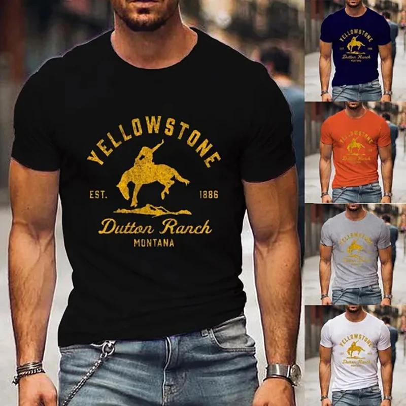 New Men's Women's Yellowstone Dutton Ranch Graphic Printed T-Shirt Personalized Outdoor O-Neck Short Sleeve Tee Tops Oversized T