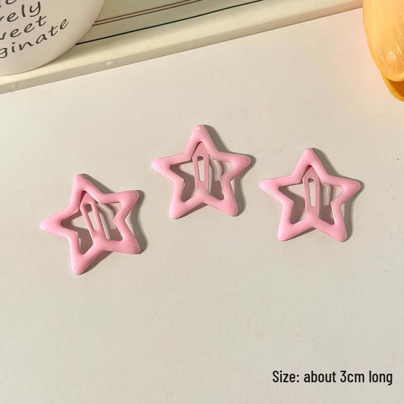 Klips do włosów w kształcie pięcioramiennej gwiazdy dla kobiet i dzieci – Uroczy dodatek do grzywki na bok i wsuwka do włosów