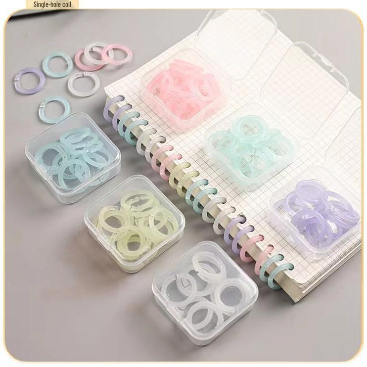 Transparent Plastic Loose-Leaf Spiral Binding Rings - Detachable File Clip Fasteners White
