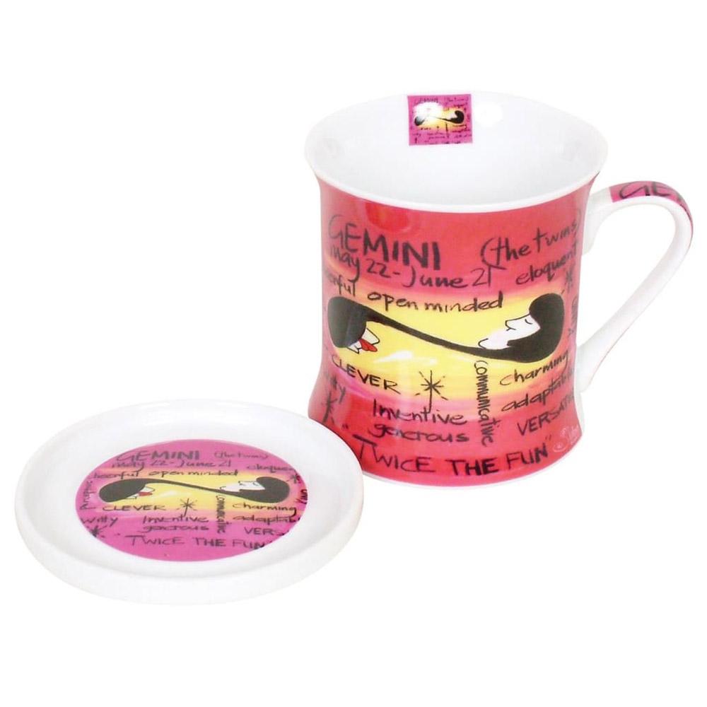 Tasse et sous-verre Coyote Zodiac (Gémeaux)