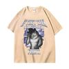 Wenn sie hinter deinem Rücken reden Furz Wolf Buchstäblich Ich Lustiges Meme Emo T-Shirt Unisex Kleidung Harajuku Retro Oversized Baumwoll-T-Shirt
