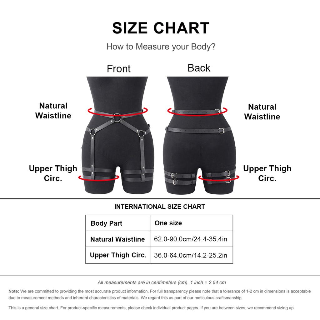 Black Leather Full Body Harness with Cuffs - Adjustable Straps Thigh Sexy Black Faux Leather Thigh Plus Size Lingerie for Women