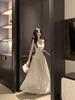Women’s French White Polka Dot Strappy Dress - 2026 Summer/Spring Seaside Vacation Longwear