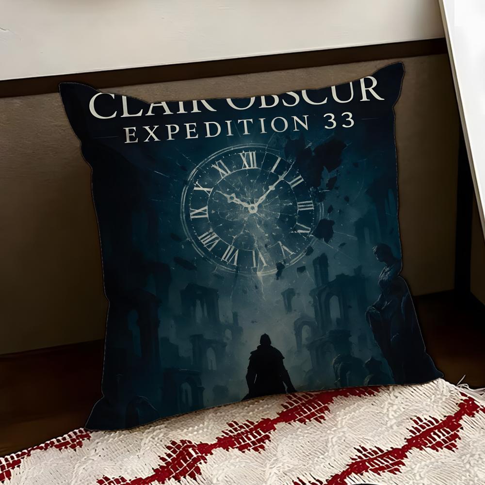 

CClair Obscur EExpedition 33 Cushion Cover Reversible Soft Durable Pillow Cover Home Car MultiScene Use for Daily Comfort 30X30cm