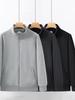Men's Plus Size Fleece-Lined Stand Collar Cardigan Jacket - Thick, Loose, Casual, Versatile Winter Sweatshirt