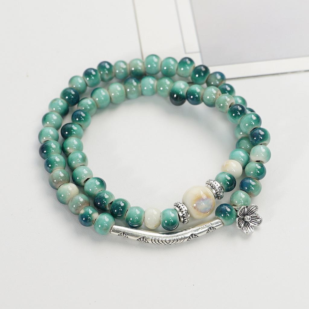 Handmade, New Chinese Ethnic Style Ceramic Bracelet Women's National Style Jewelry Beaded Bracelet Summer