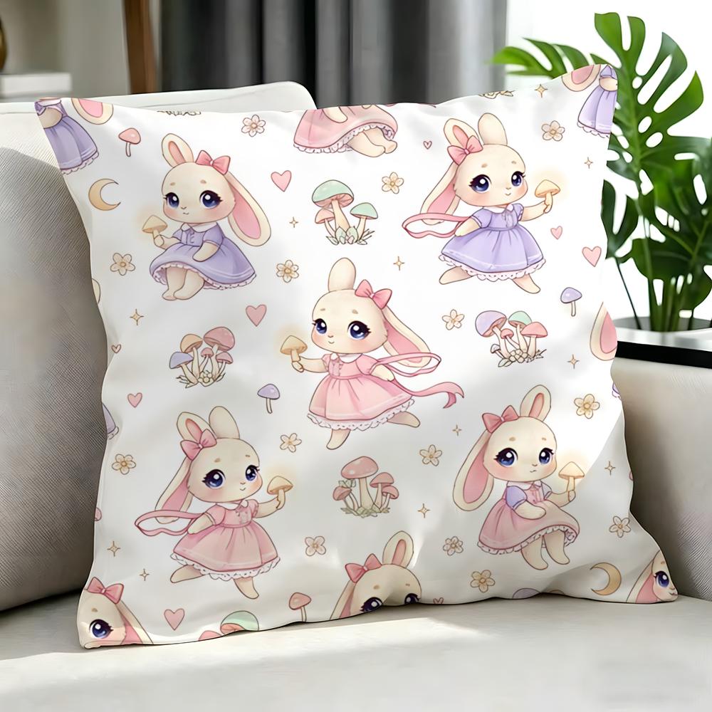 cute Sleeping Bunnies Pillow Cushion Cover Cushion Cover Set Pcs x x x Pillowcase Decorative Sofa Home Decor