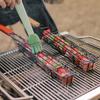 Barbecue Grill Baskets for Meat Vegetables Lockable Grille Rolling BBQ Cage with Wooden Handle Barbecue Net Rack for Shrimp Fish Veggies