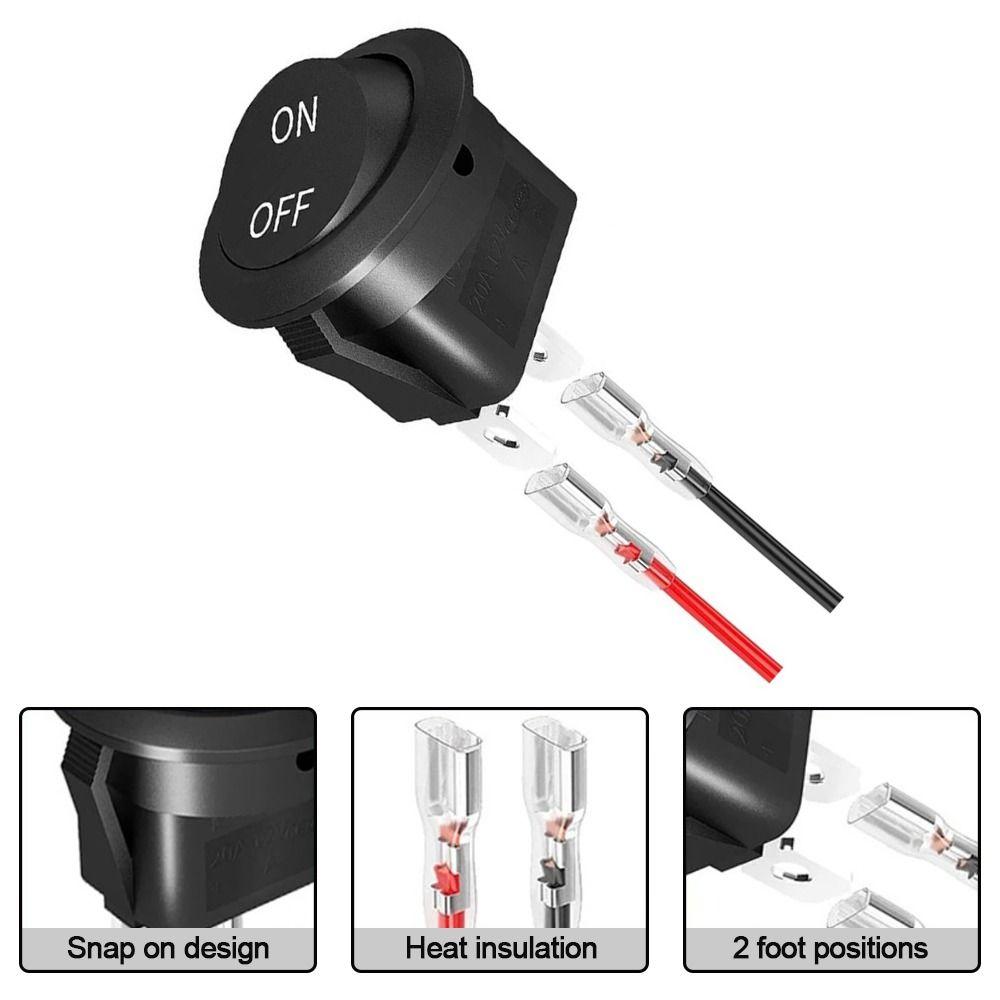 NEW High Quality 12V 24V Circular Switch Mini 20MM ON/OFF Switch 2 Pin Toggle Switch Round Rocker Switch RVs
