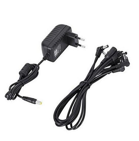 Effects Pedal Power Supply Adapter 9V 2A with 1-to-8 Daisy Chain Cable Mosky