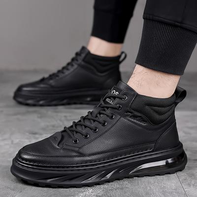 Fashion Winter Men Boots Lace Up Retro Genuine Leather Men's Cotton Shoes Brand Keep Warm Handmade Black Sneakers Shoes For Men