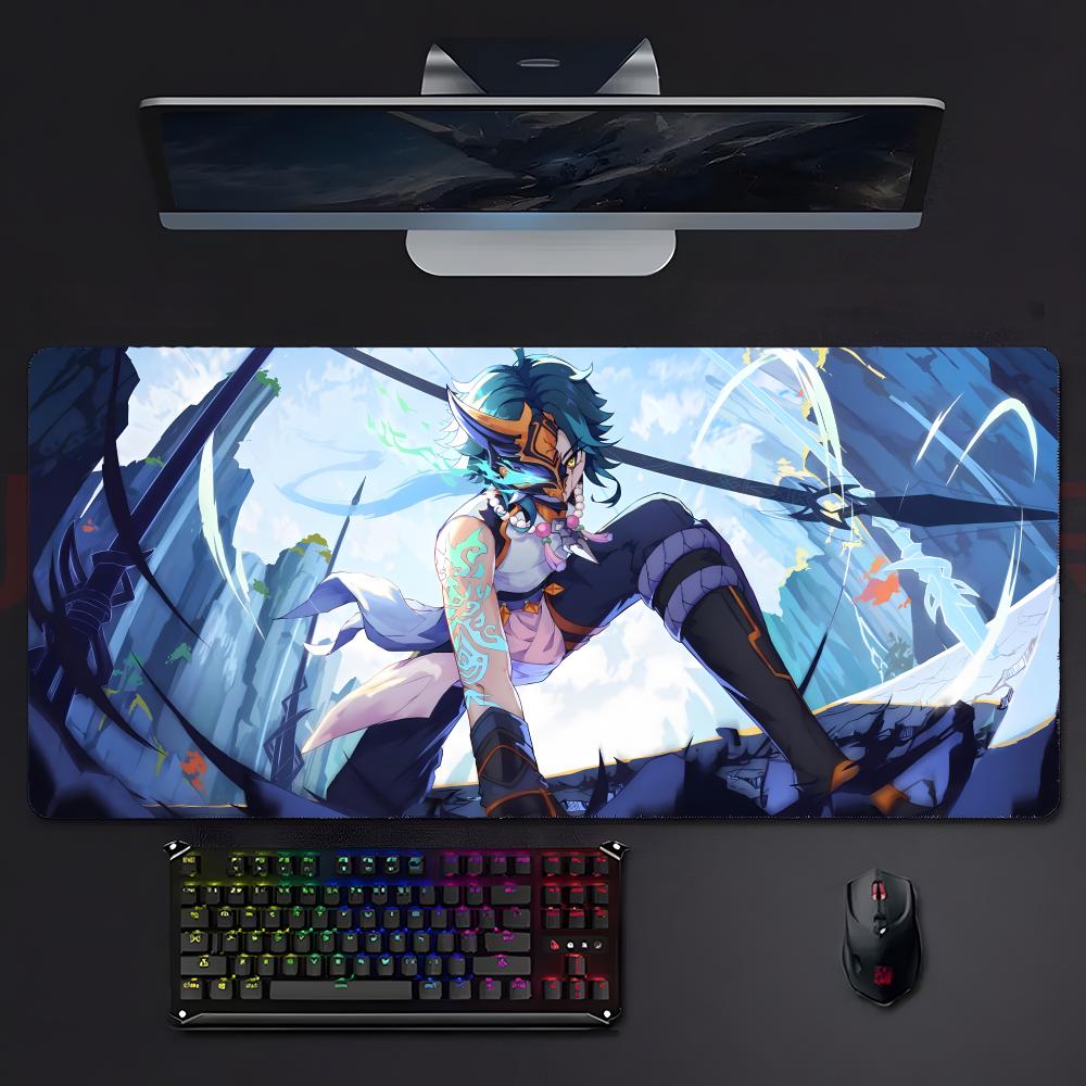 Genshin Impact Cool Xiao Mouse Pad Large Gaming Mousepad With Stitched Edges Thickened Desk Mat Pc