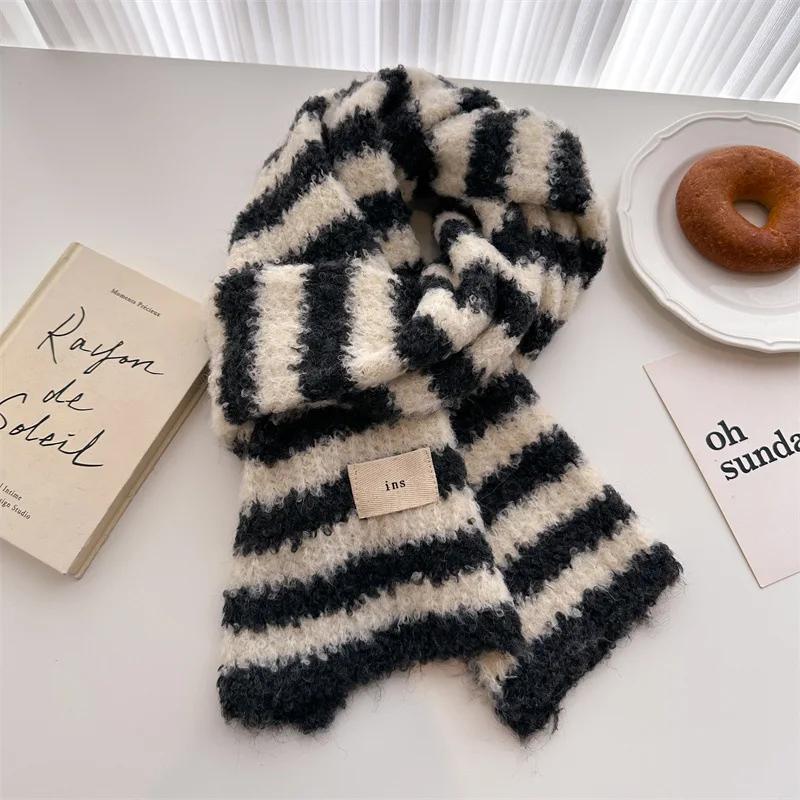 Men Women Wool Scarf Winter Warm Thicken Solid Warmer Cashmere Scarves Fashion Knitted Versatile Shawl Soft Neck Bib Cold Proof