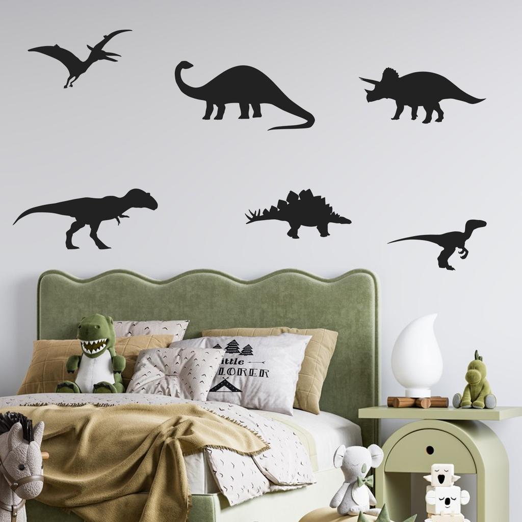 Cartoon Dinosaur Wall Stickers, Kids Room Nursery Decor Animal Wall Art, Removable Self-Adhesive