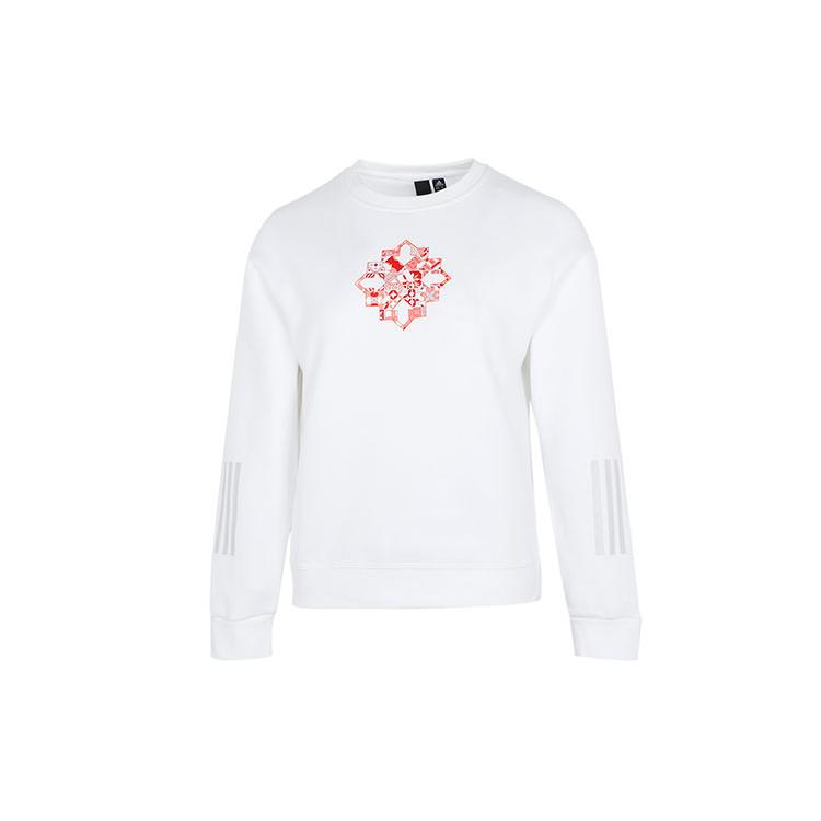 Adidas Sweatshirts Women's White Crew Neck Moderate Regular HC2806