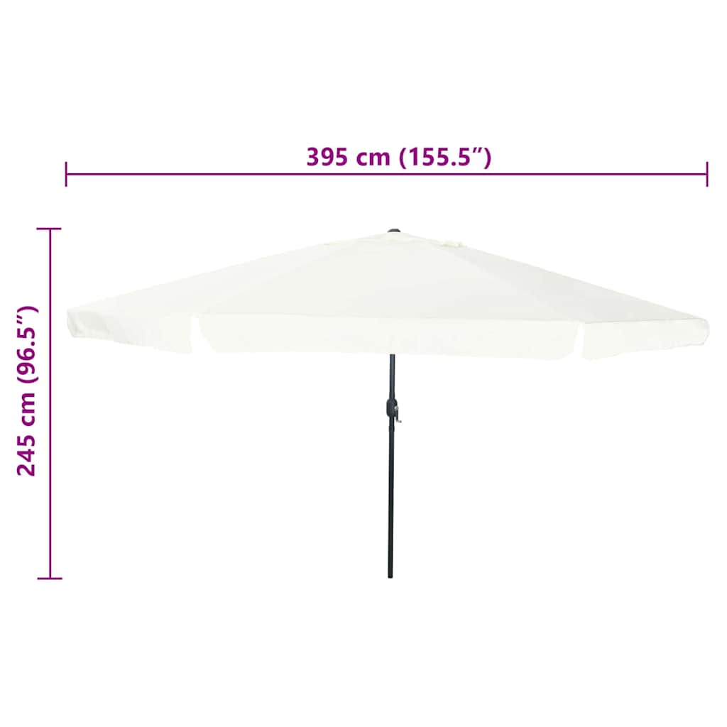 Garden Sun Umbrella Sand 394 X 394 X 248 Cm Polyester and Steel