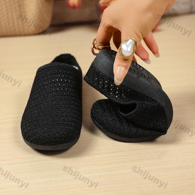 Fashion Women's Casual Sandals 2025 Summer Fashion Hollow Breathable Fly Weave Mesh Shoes Lightweight Comfortable Outdoor Half Slippers