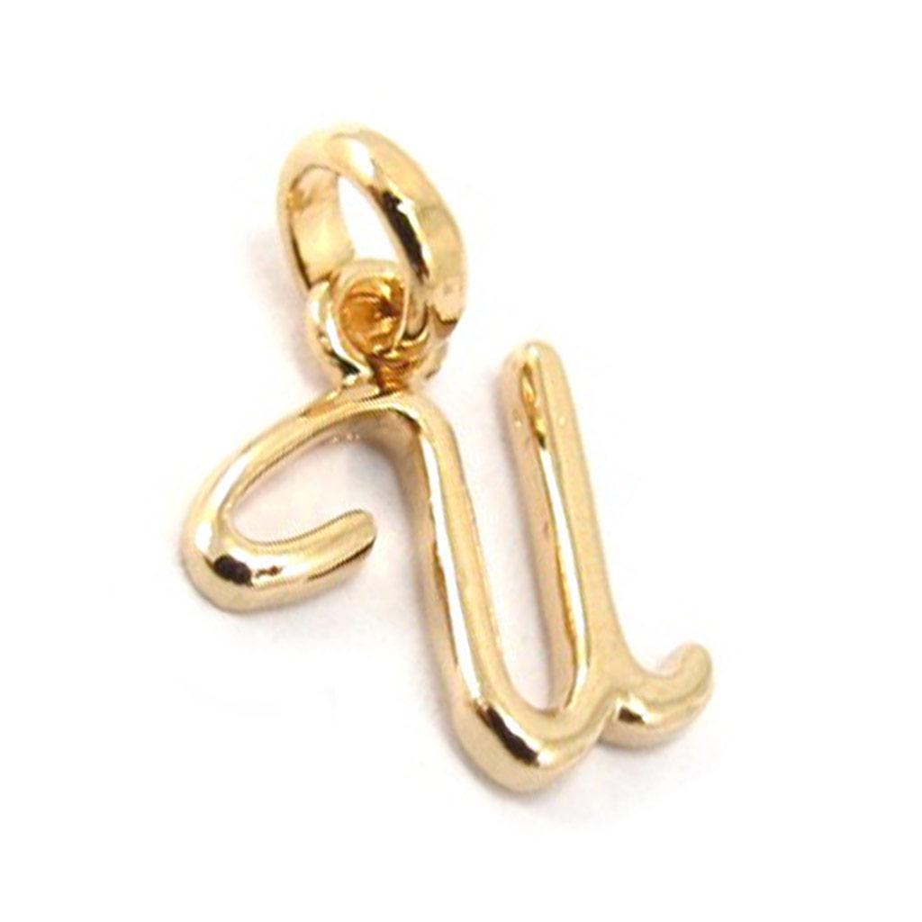 Les Trésors De Lily [K3670] - Gold Plated 'Letter U' Pendant