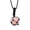 Hand-Woven Crystal Rough Stone Natural Stone Black Mesh Pocket Necklace Mesh Pocket Sweater Chain N702
