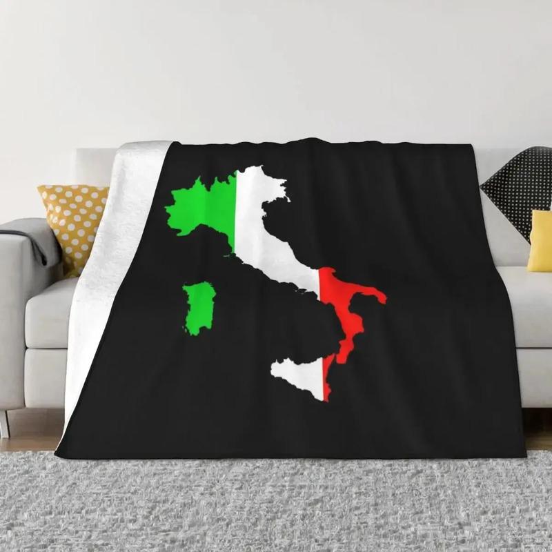 Manta De Cama Suave Con La Bandera De Italia Y El Mapa De It S