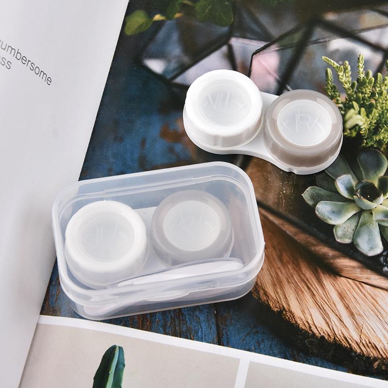 Compact Transparent Dual-Compartment Box for Contact Lens and Accessories