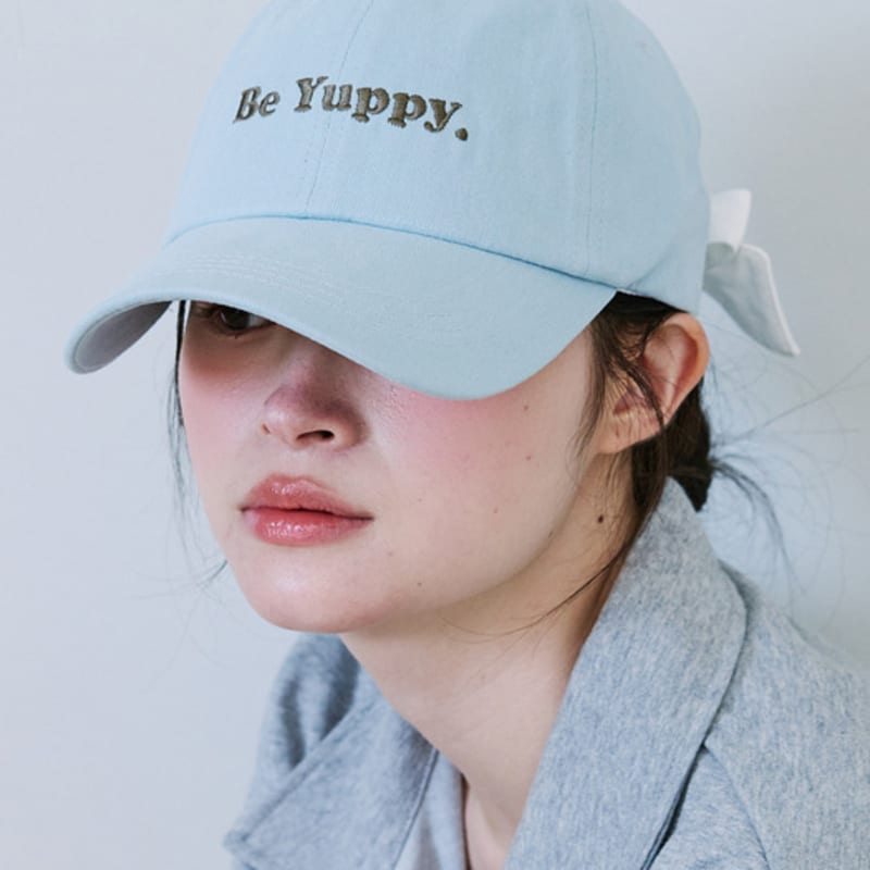 YUPPE Y RIBBON BALL CAP_SKY BLUE