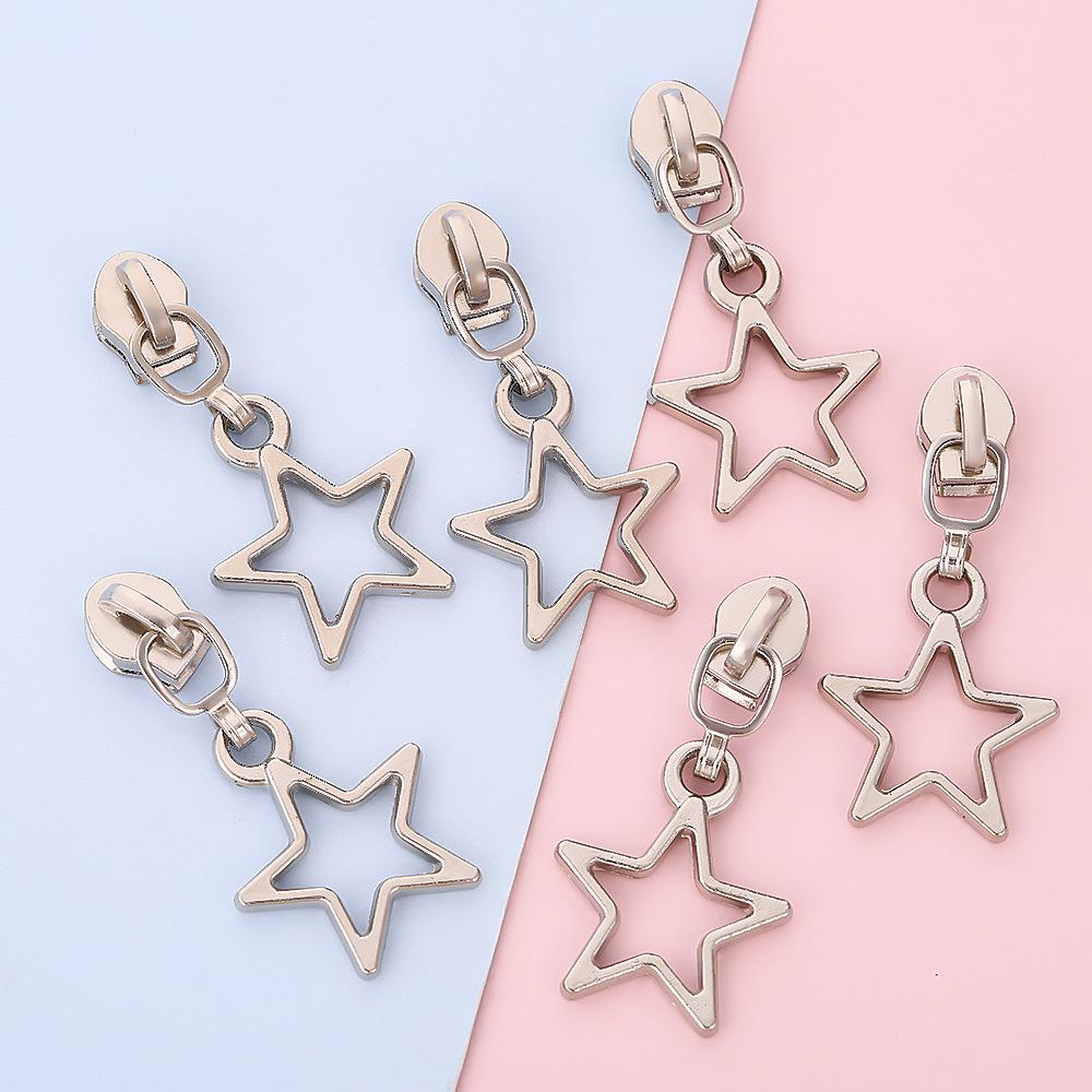 Star Zinc Alloy Nylon Zipper Puller for Luggage and Apparel - No-Lock Buckle Accessory