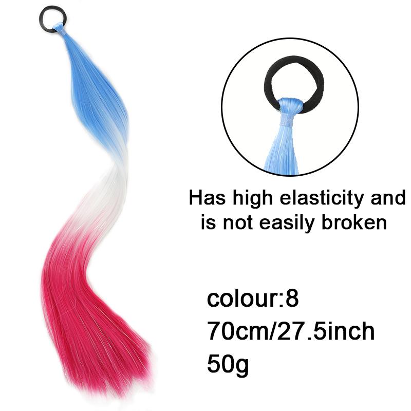 Long Straight Dyed Golden Ponytail Wig Synthetic Ponytail Wig Female Wig Shiny Heat-resistant Easy To Wear Party Use