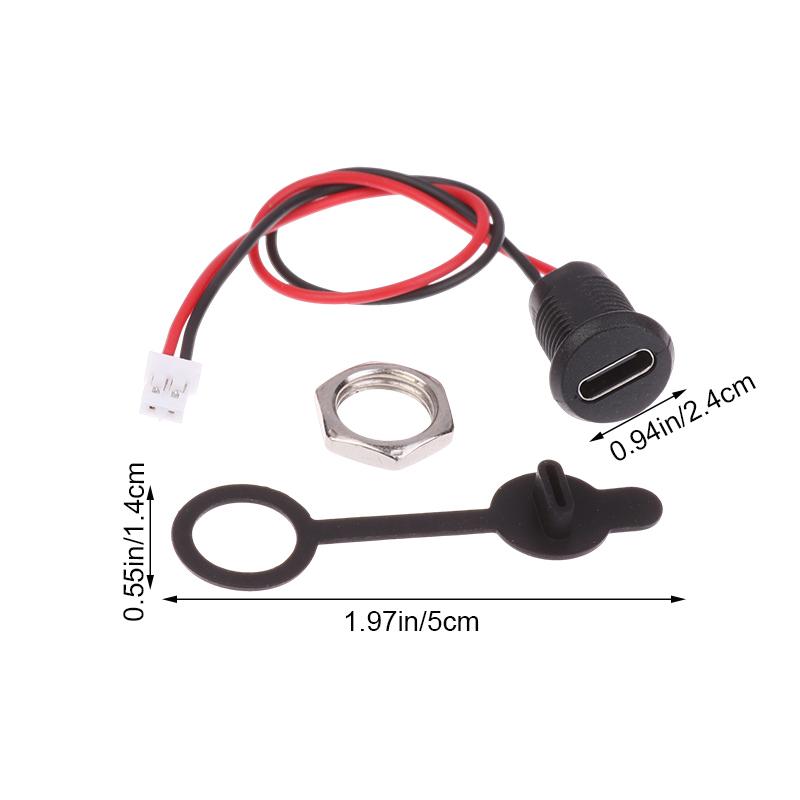 (YY)1Pc USB-C 5A High Current Charging Socket With M11 Nut Snap Lock Plate Transparent Type C Waterproof Female Connector Jack