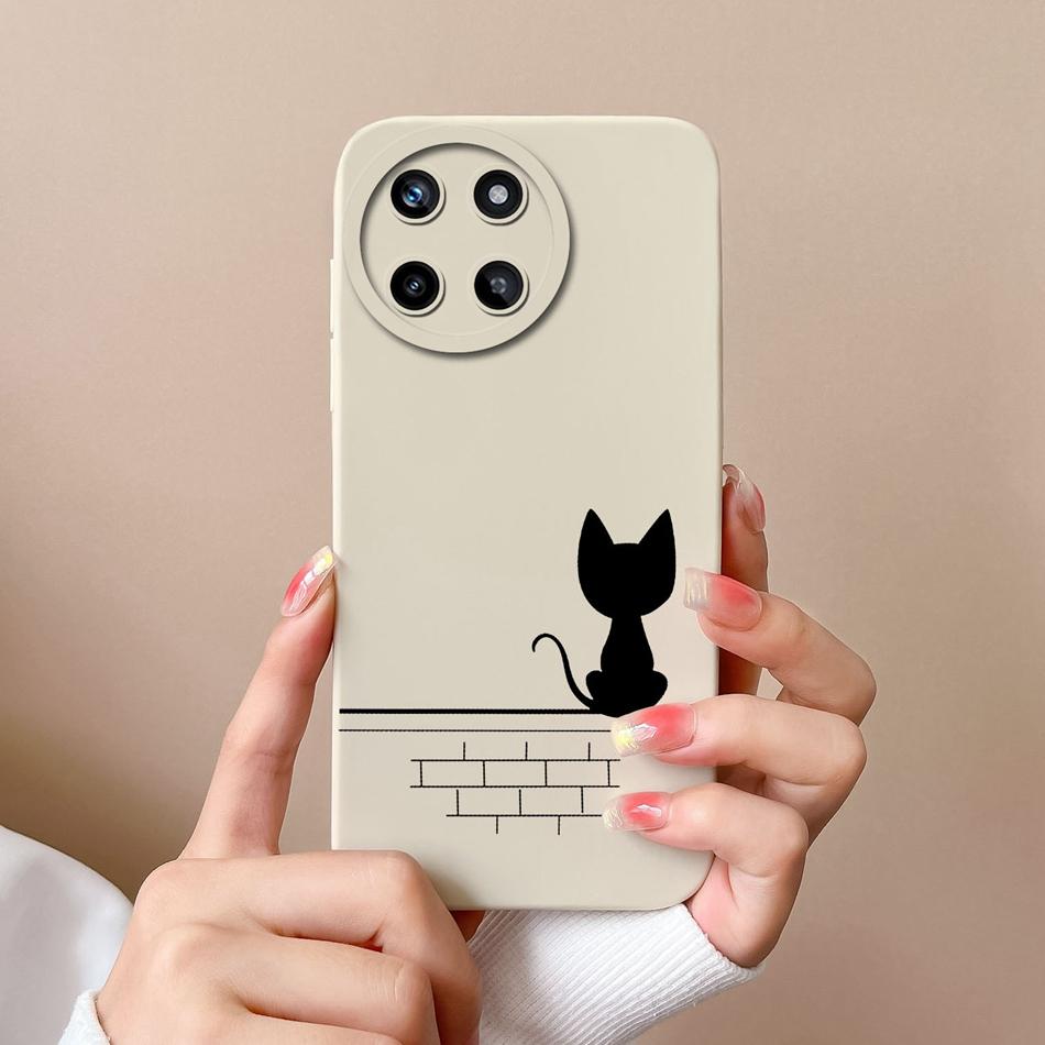 For OPPO Realme 11 4G Phone Cases Fashion Shell Soft Liquid Silicone Camera Protection Back Cover For Realme11 Anti Choc Funda