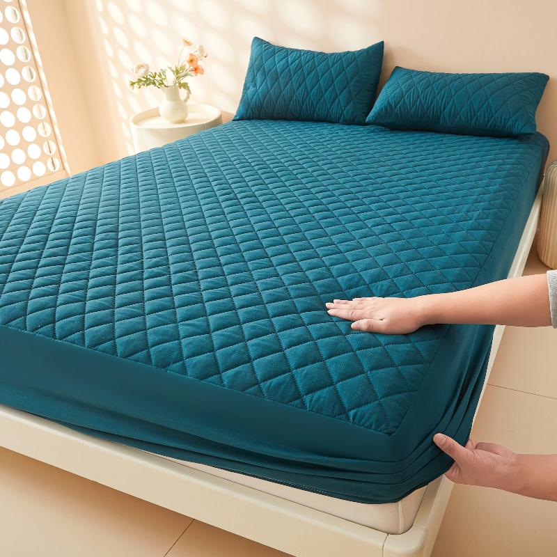 1 Stück Gestepptes Wasserdichtes Spannbettlaken, Maschinenwaschbarer Matratzenschoner Einzel-Doppelbettbezug