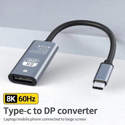 8K HD USB-C To Displayport Converter Type-C Male To DP Female Connector Support 8K 60Hz/4K 120Hz Perfect for Macbook Pro Dell