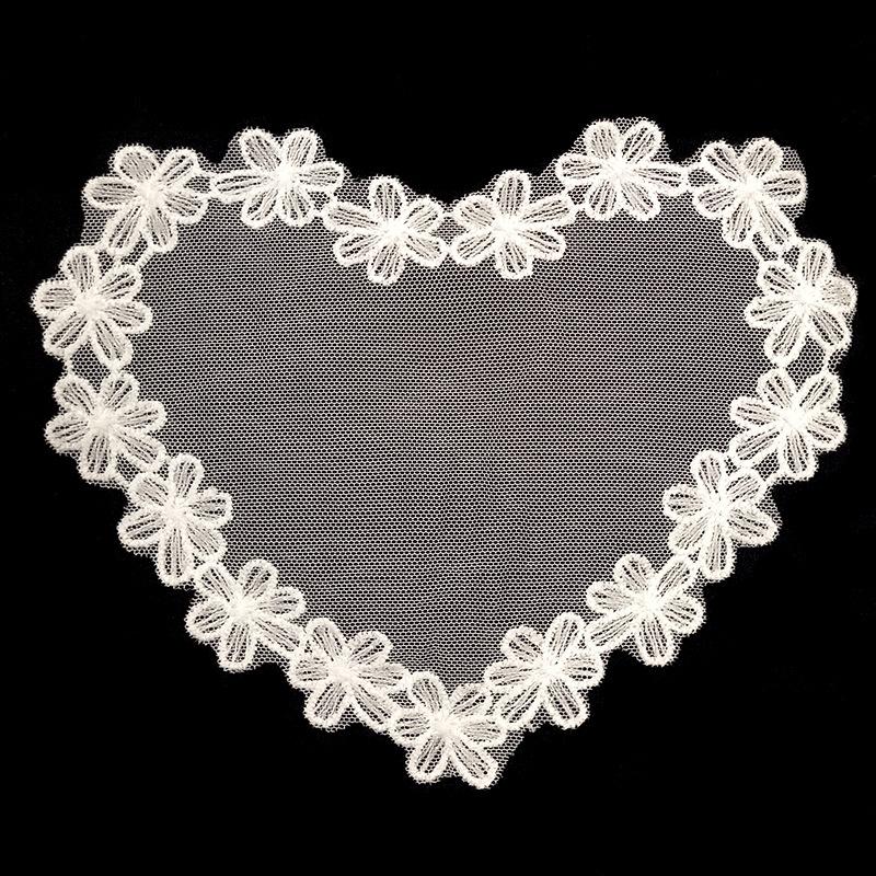 Mesh Bottom Embroidery Lace Coaster Love Pocket Flower Milk Silk Embroidery Water Soluble Hollow Heart Diy