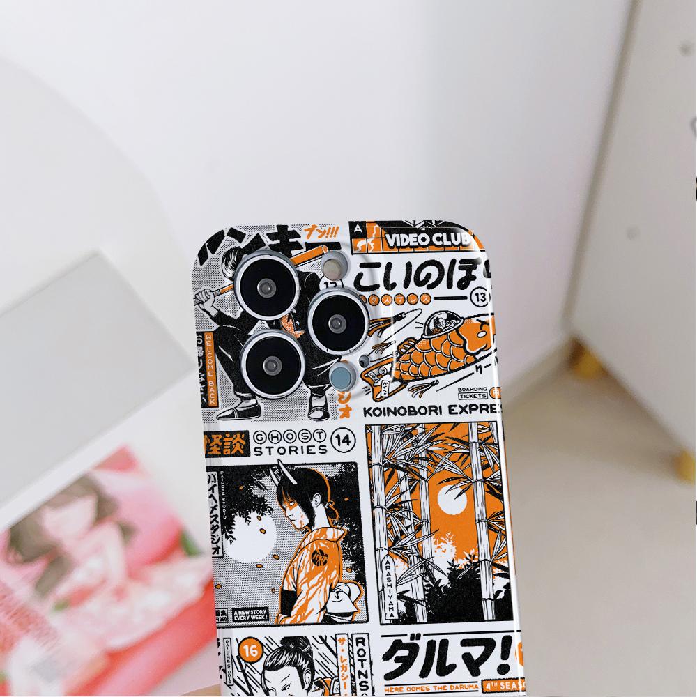 All-inclusive Film Phone Case Cartoon Fashion Design Hard Shell Full Cover Camera Protection Case for iPhone Huawei Honor Vivo Google