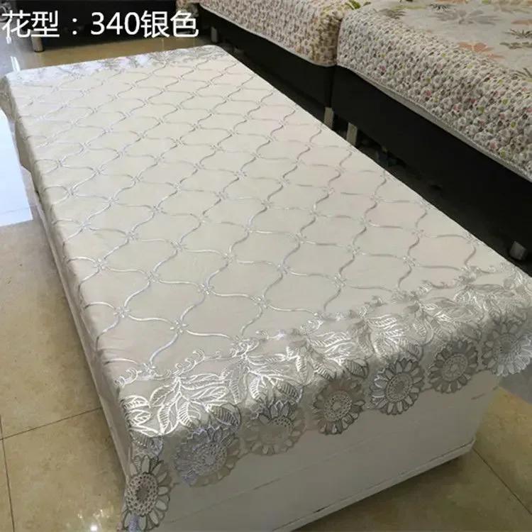 PVC Hot Stamping Desk Cover Waterproof Scald Proof Oil Proof Wash Free Table Mat Household Coffee Rectangular Table Cloth