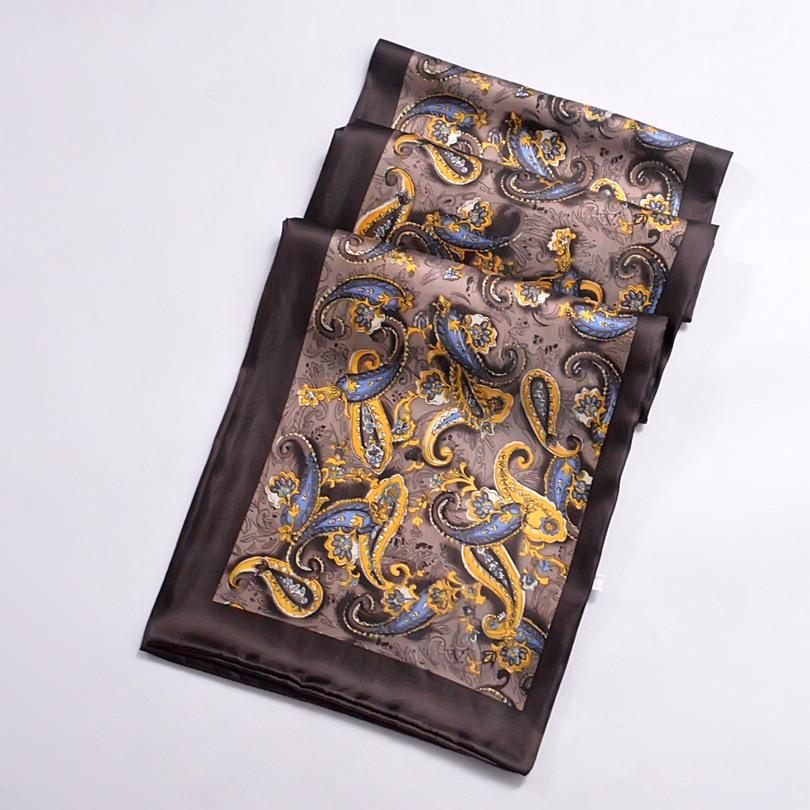 [BYSIFA] Winter Kaffee Herren Lange Schals Bedruckt Neues Design 100% Reiner Seidenschal Herbst Winter Top Qualität Seide Halstücher