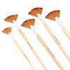 5 Pcs Sets Dual Tone Nylon Hair Paint Brushes Wooden Rod Fish Tail Fan-shaped Hand Drawn Watercolor Art Oil Painting Brushes